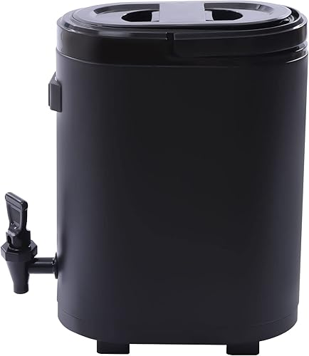 Miniatura 5 de Dispensador de bebidas aislado, dispensador de bebidas de acero inoxidable de 10 l2.64 galones con termómetro, dispensador de bebidas frías y