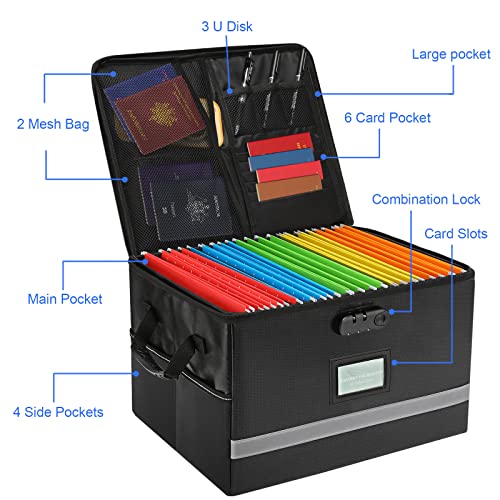 Exlifbag File Organizer, Fireproof File Box With Lids thumb #1