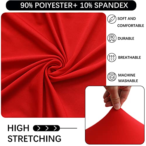 Image of Cocktail Table Covers - 2 Pack 24 inchx43 inch Fitted Highboy Table Cloth - Red