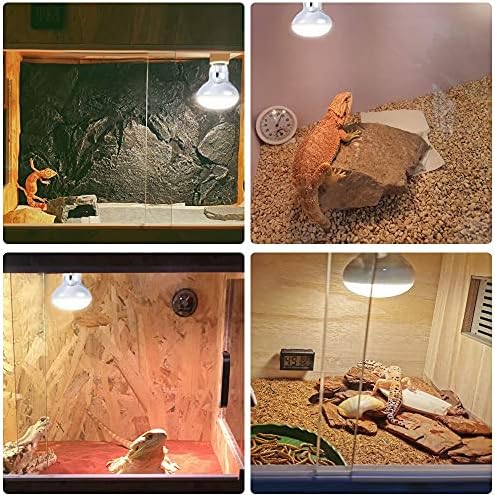 LUCKY HERP 2 Pack 50W Reptile Heat Bulb, Basking Spot Heat Lamp for Reptiles, Amphibian, Chicks, Dog Heating Use