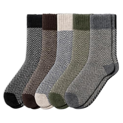 NORDIC Merino Wool Winter Socks 5 Pairs for Men & Women