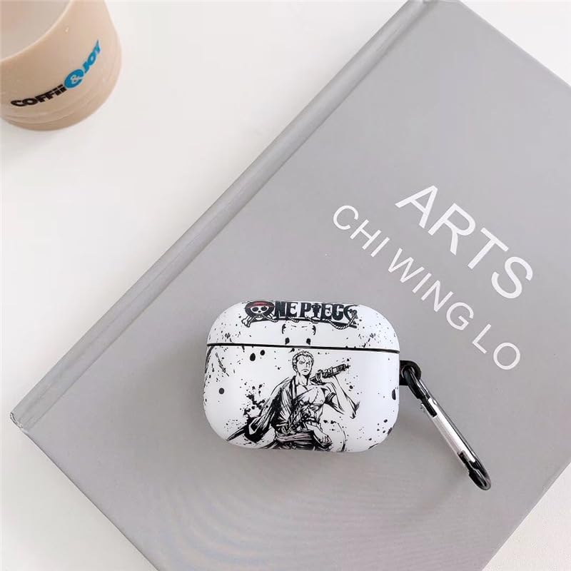 Miniatura 2 de Compatible con Apple Airpods Pro (21 generación), funda protectora divertida y bonita de dibujos animados con llavero (Zoro)