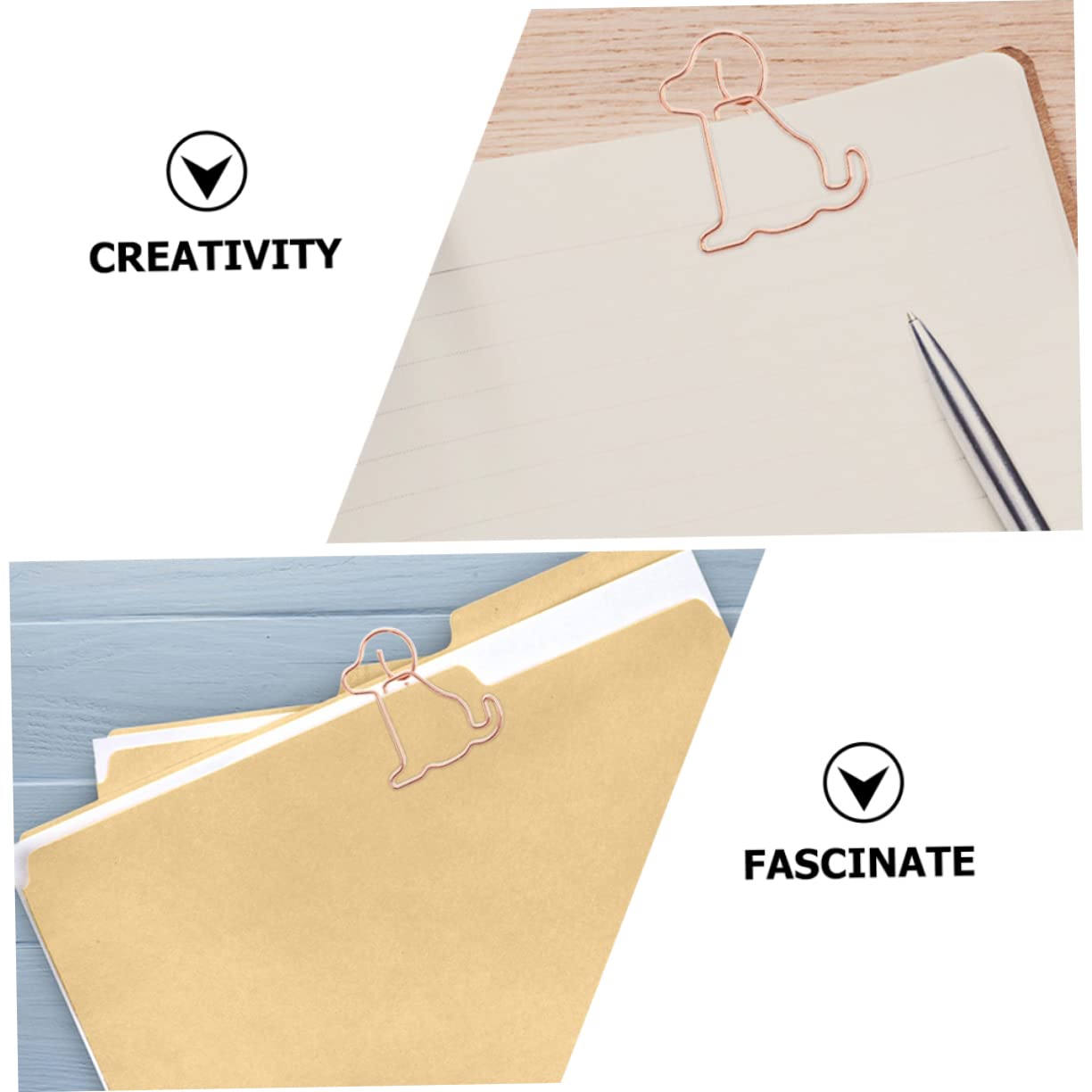 DOITOOL 3 Sätze Rose Gold Welpenpapierklammer Süße Büroklammern Papierklemmen Büroklammer Befestigen Cartoon-büroklammer Papierclips Büroklammern Süß Roségold Metall 50 Stück * 3