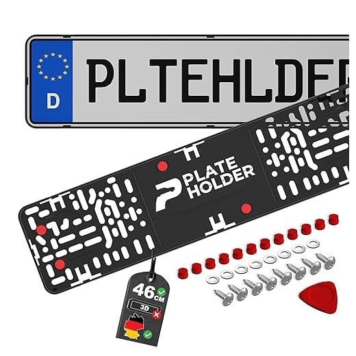 PLATEHOLDER® rahmenlose Kennzeichenhalter Premium | Nummernschildhalterung Auto | Nummernschildhalter | Kennzeichenhalterung für Kfz Kennzeichen | Halterung Autokennzeichen 460x112mm