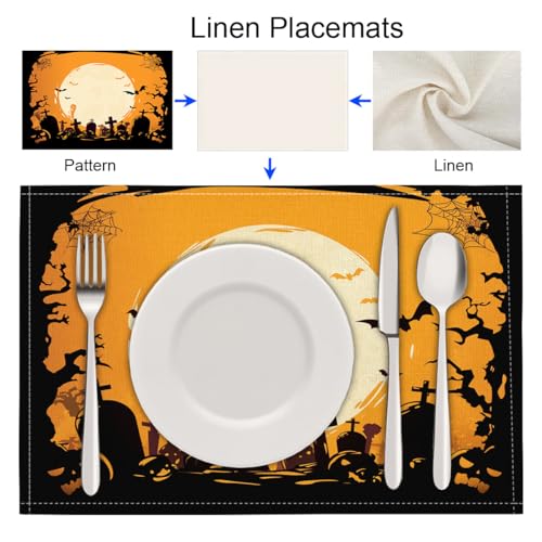 Set de table horreur lavable lot de 8 pour protéger la cuisine pendant les fêtes - 7