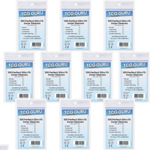 10x100 TCG Guru Perfect Size Fit Inner Sleeves 10x100 Soft Sleeves Größe: 64x89mm + Heartforcards Versandschutz