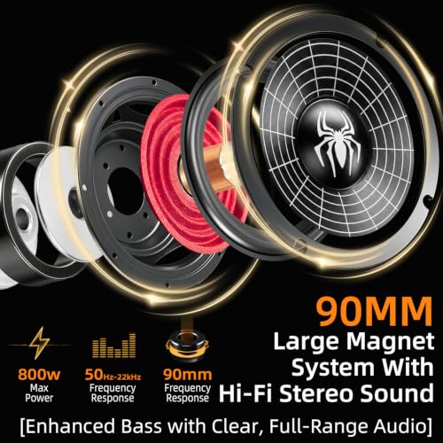 Image of 6.5 Inch Speakers, 800W 4 Ohm 6.5 In Speaker Car Audio Aluminum Cone Woofer