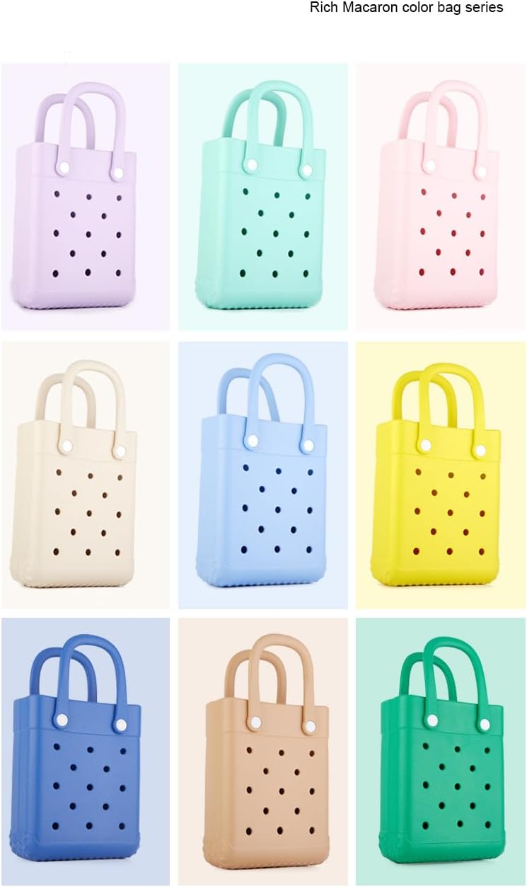 GBB Rubber Beach Bag X-Small Beach Tote Bag Waterproof Mini Tote Bag for the Boat Pool Sports Travel Bag Open Handbag - Image 7