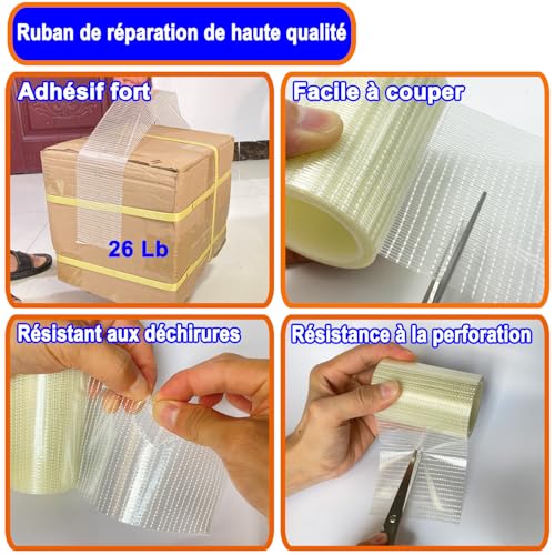 KAIHENG Ruban de réparation d'auvent de camping-car, ruban de réparation de tente pour bâche, ruban de voile, ruban de réparation pour couvertures de bateau – vue 4
