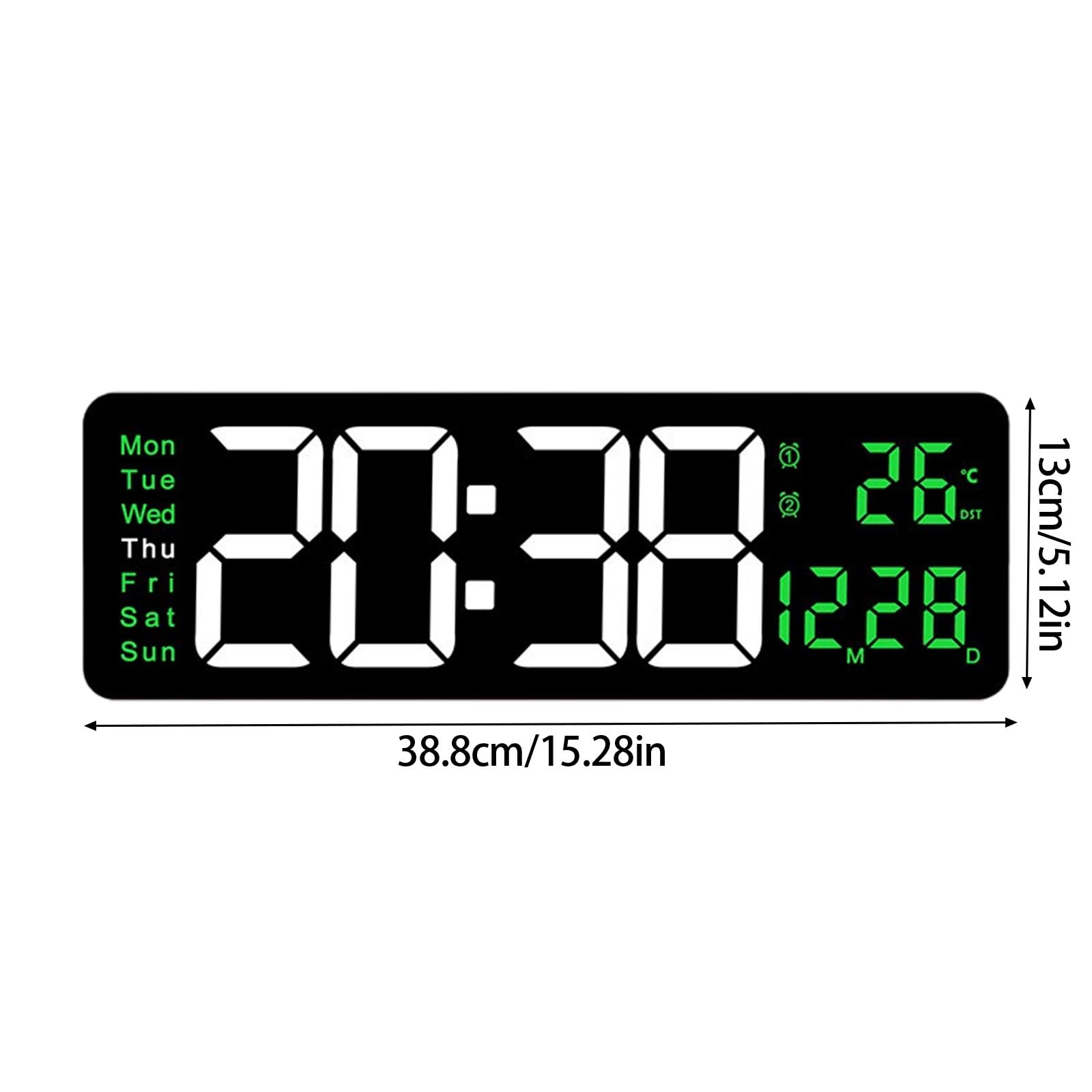 Horloge murale numérique avec affichage LED, coque noire blanche, B