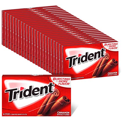 Trident Cinnamon Sugar Free Gum, 24 Packs of 14 Pieces (336 Total Pieces)