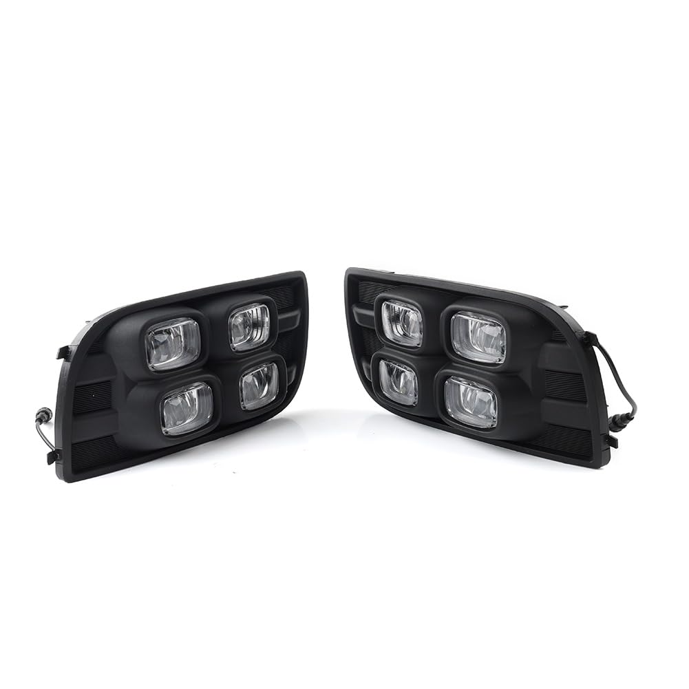 Liru Front LED Daytime Light Fog Lamp Running Turn Signal ABS Black for Toyota Sequoia XK60 SR5 Limited Platinum 2008-2017 Car