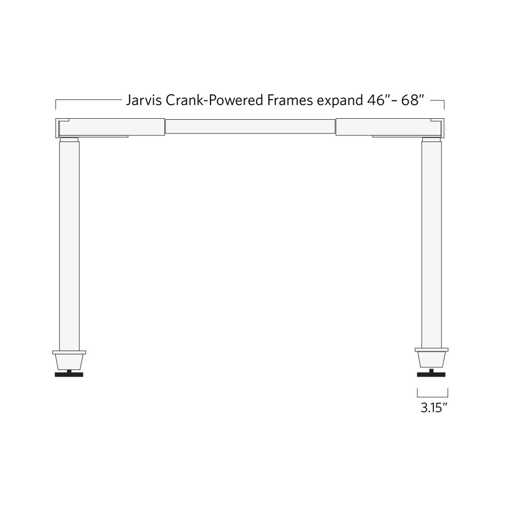 Fully Jarvis CrankPowered Standing Desk Frame Only Supports Tops