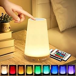 Lamparas Noche Conforama Lámpara de Mesita de Noche con Control Remoto y Tactil, Luz Nocturna Infantil para Niños Bebe, Lampara Led Colores Recargable para Dormitorio, Habitación