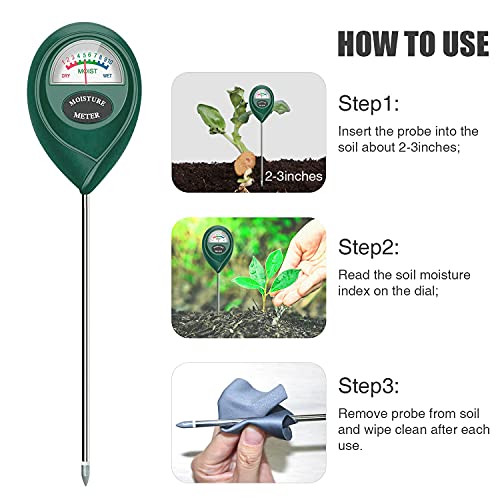 Moock Soil Moisture Meter, Portable Plant Soil Test Kit Indoor Outdoor Use, Hygrometer Moisture Sensor Water Meter For Potted Plants Succulents Trees Lawn Farm Garden, No Battery Needed, Easy To Read #TOP5