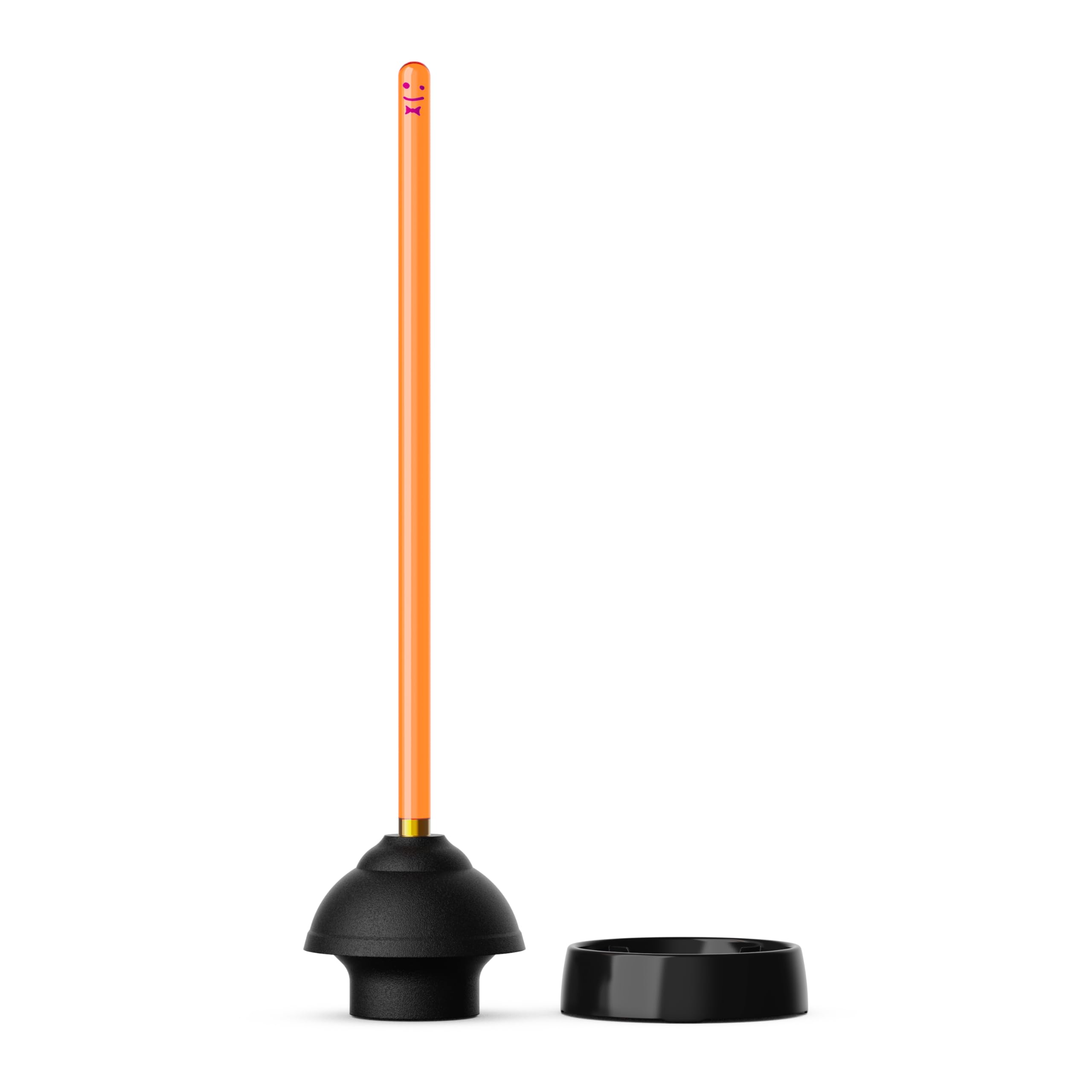 Staff The Plunger Premium Acrylic Toilet Plunger - Add Joy to Your Bathroom with a Colorful Toilet Plunger Complete with Sleek Drip Tray - Orange