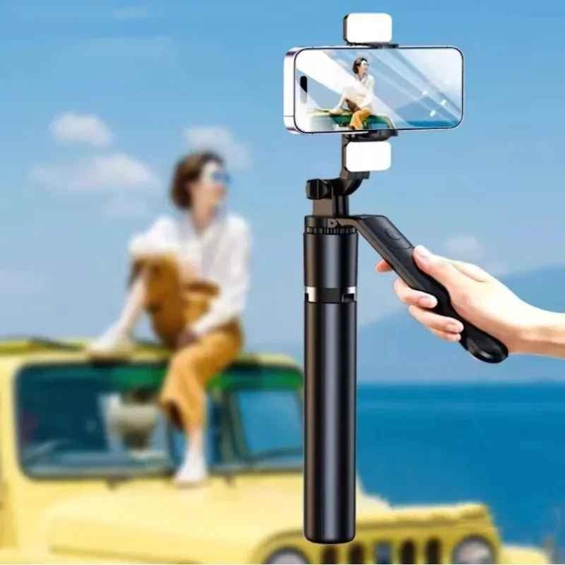 Image of Selfie Stick Tripod 67cm with Bluetooth Remote & Fill Light (6 feet with Light)