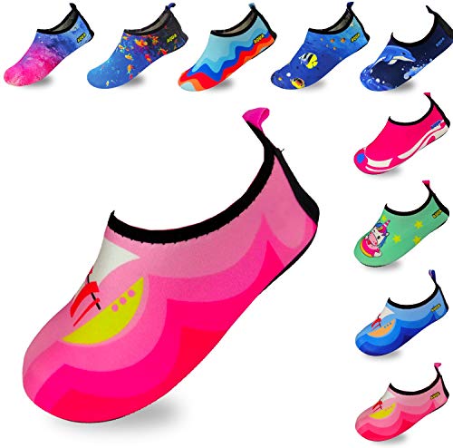 Quick-Dry, Non-Slip, Lightweight Swim Shoes for Summer, Beach, Sea & Pool – for Boys, Girls, Babies, Toddlers & Little Kids – Sail Pink, Toddler 8
