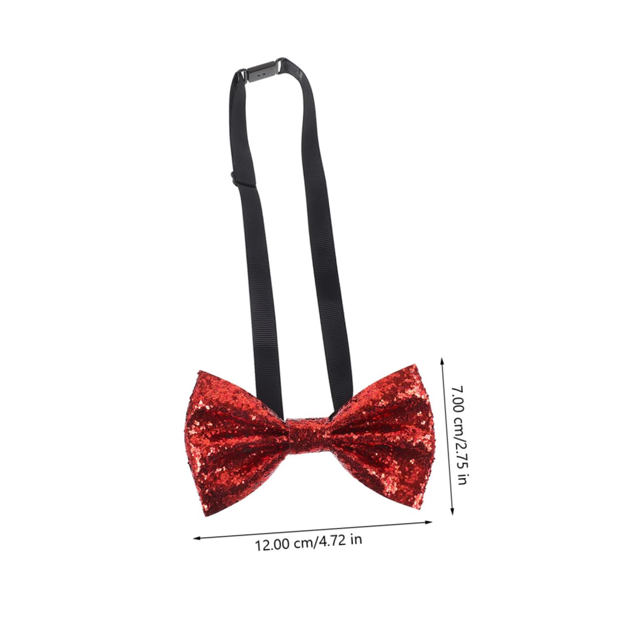 Veemoon Shiny Bow Ties for Graduations 2pcs Formal Glitter Bow Ties Pre-tied Pu Neck Bowties Red for Wedding Party