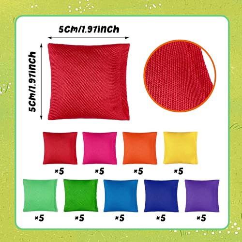 45 PCS Small Colorful Nylon Bean Bags Bulk Bean Bag Hand Toss for Sports Outdoor