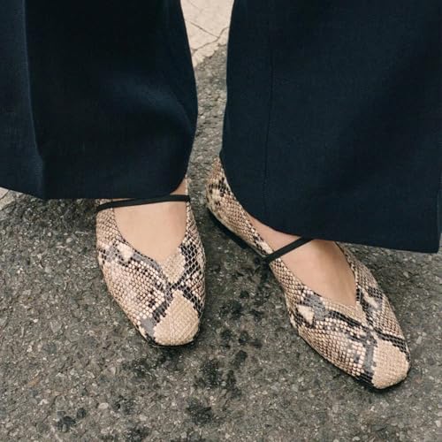 Ballet Flats for Women Square Toe Mary Jane Flat Comfort Slip On Work Ballerina Shoes with Elastic Strap2