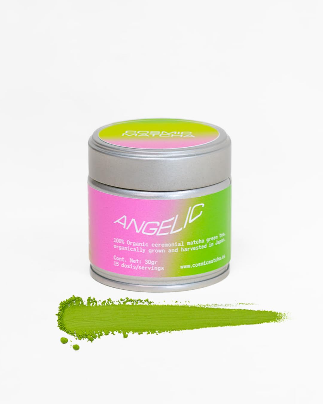 Cosmic Matcha Angelic · Té Matcha en Polvo Orgánico de Japón · Grado Ceremonial · Blend Yabukita & Okumidori · Ecológico Certificado · 30g · Ideal para Latte y Ceremonia del Té