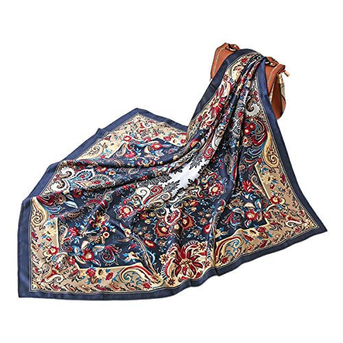 FAIRYGATE Seidenschal Damen Elegante 90x90cm Seidentuch Haare Halstuch Seide Elegant Satintuch Bandana Tuch Kopftücher Taschentuch Ansatz Scarf Bandana 91017