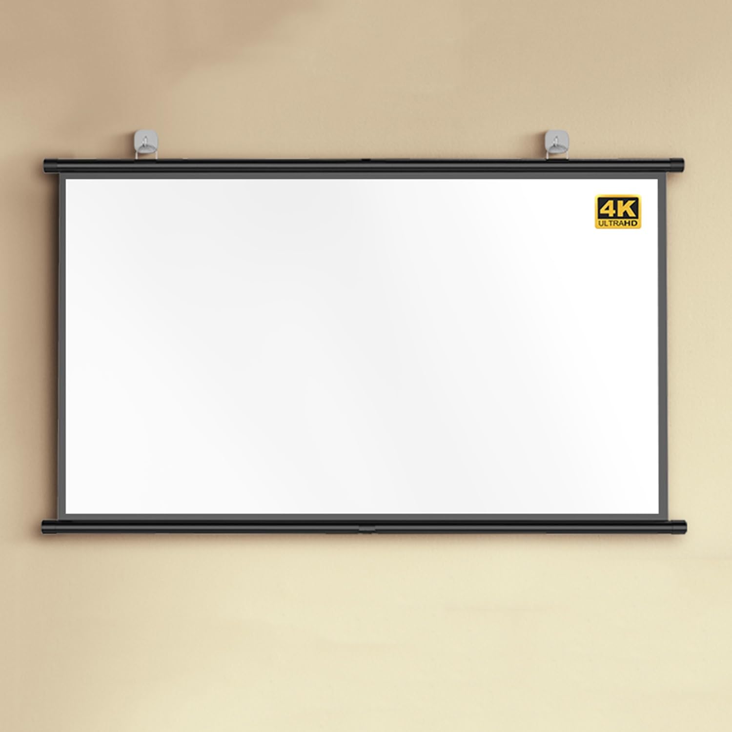 Pantalla de proyeccion Manual 60" 72" Pulgadas, Pantalla de Proyector 4:3 16:9 de Techo y Pared, para Cine en Casa, Películas de Interior/Exterior, Compatible 4K y Cualquier Proyector (Size : 60" (16