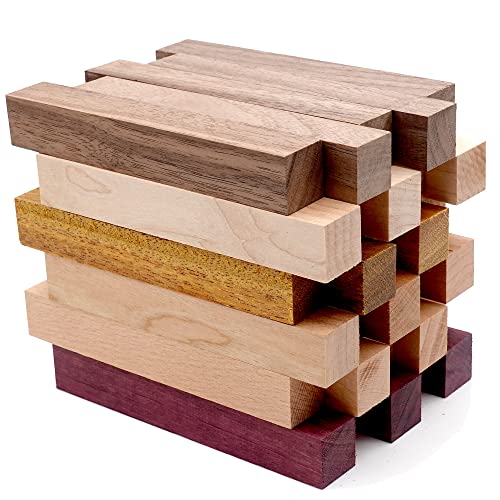DICHA Wood Pen Blanks for Turning-Pen Blanks for Woodturning Burl-Black Walnut,Hard Maple,Merbau,Cherry,Beech,Purple heart-3/4