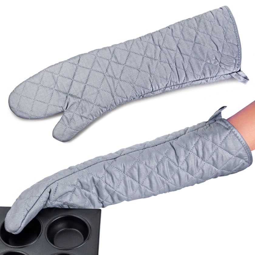 Comparison: Best Deik Oven Gloves 11 Linwnil Extra Long 23 Inch Heat Resistant Oven Gloves New Cotton Oven Mitts Kitchen Gloves High Temperature Cooking Tool BBQ Gloves (23-Inch)