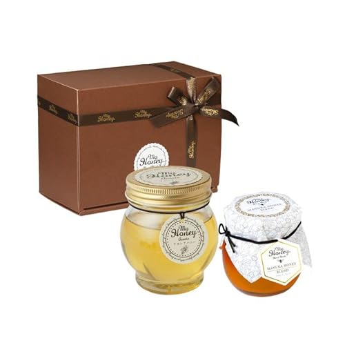 生はちみつ専門店 MY HONEY マイハニー アカシアハニーL200g+マヌカハニーブレンド90g MGO30+相当 ブラウンギフトボックスS+MYHONEYロゴ入りリボン