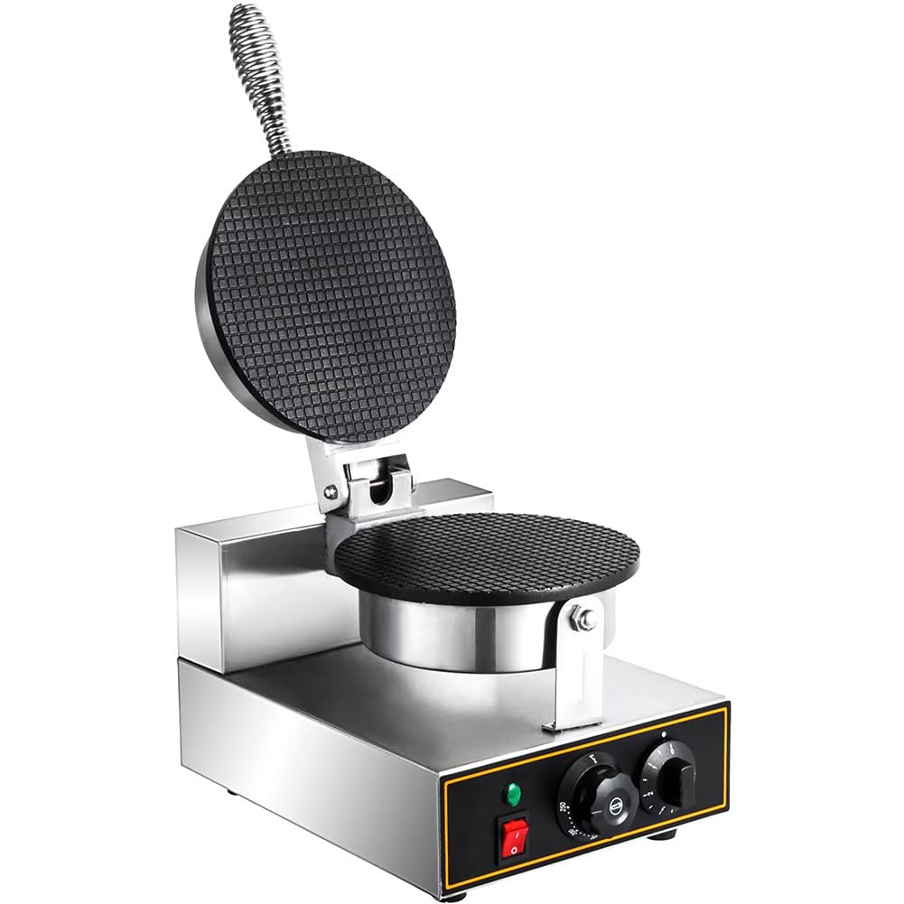 AYCDL Commercial Ice Cream Cone Machine, Electric Stainless Steel Egg Roll Mold Nonstick Waffle Cone and Bowl Maker