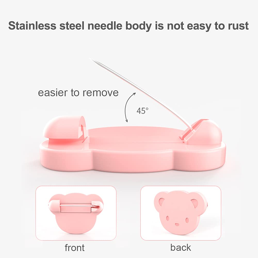 Clip di sicurezza per bambini in plastica, 6 pezzi multifunzione per vestiti tovaglie pannolini orso rosa