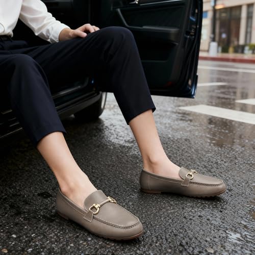Image of HARENCE Loafers for Women Comfortable Slip On Business Work Flats Shoes Casual Driving Moccasins Penny Loafer