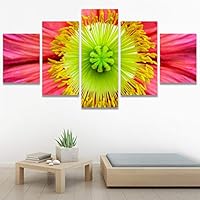 SIGNWIN 5 Panel Canvas Wall Art Botanical Chic Closeup Expressive Multicolor Photography Realism Ultra for Home Decorations Ready to Hang - 60