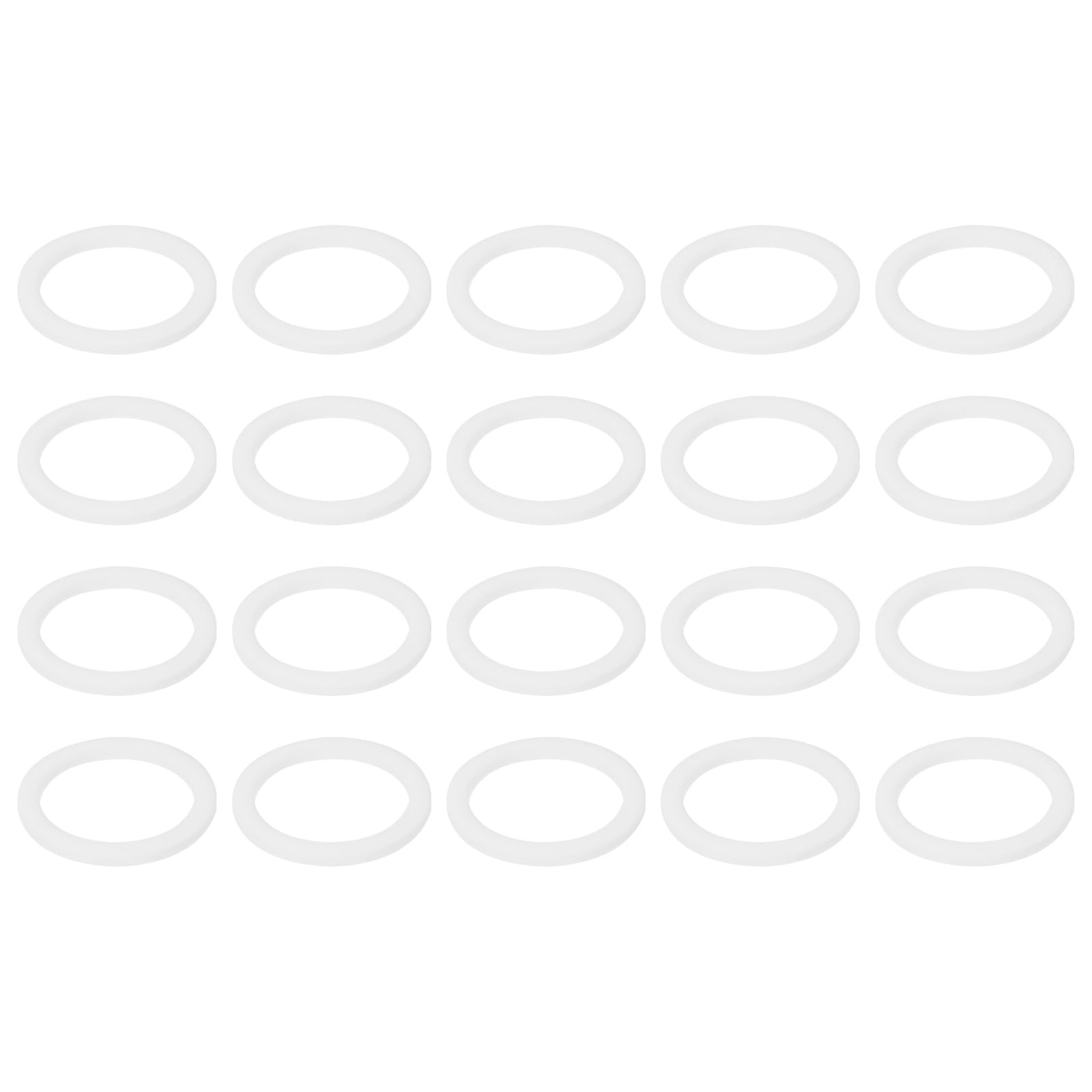 PATIKIL M14 PTFE Flat Washer, 50 Pcs 14mm ID 18mm OD 1.25mm Thick O-Ring Sealing Gasket Spacer for Fasten Screws Flanges Faucet Pipe Valves, White — image 1