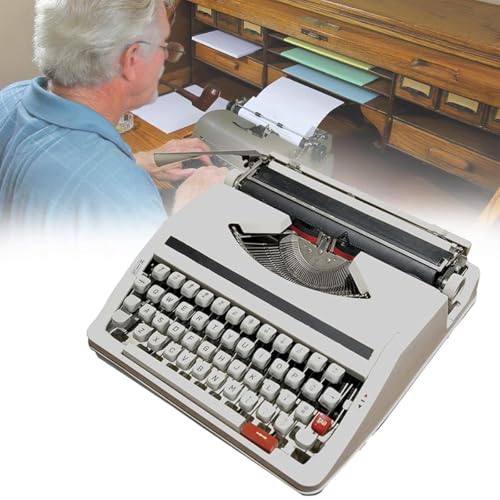 Macchina da scrivere meccanica – Macchina da scrivere manuale portatile per scrittura creativa, design retrò, finitura vintage