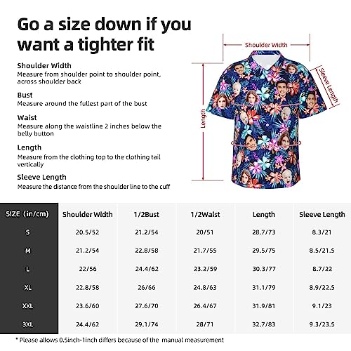 Custom Hawaiian Shirt W/Face For Men Personalized Funny Button Down Hawaiian Shirts W/Photo Tropical Beach Shirts #TOP5
