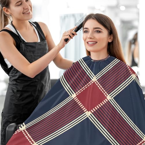 Capa profesional impermeable para corte de cabello azul marino con cierre ajustable miniatura 7