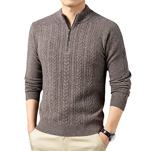 Men's Sweater 100% Wool Knit Fashion Half Turtleneck Autumn Winter