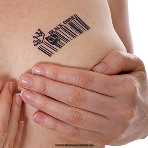 15 x Barcode Black Owned Temporary Tattoos Fetish BBC Hotwife Queen of Spades (15)