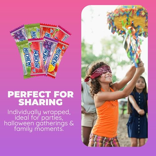 HI-CHEW Assorted Bulk Candy Bag, Green Apple Strawberry Mango Grape, Soft & Chewy Candy 2lb - 185+ Pieces Individually Wrapped - Made with Immensely Juicy Fruity Flavors