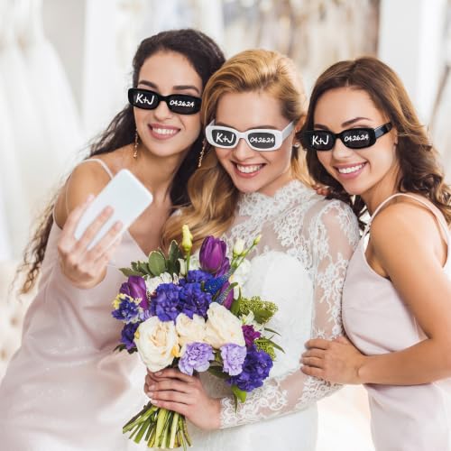 Image of Flutesan Personalized Rectangle Sunglasses with Marker Pens for Adult DIY Custom Birthday Wedding