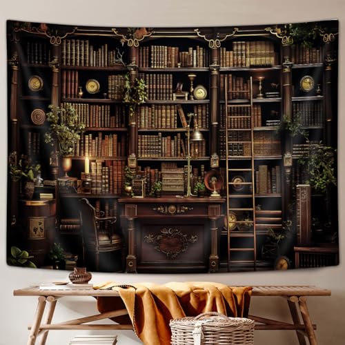 Tapisserie gothique noire bibliothèque médiévale et affiche couverture - 3