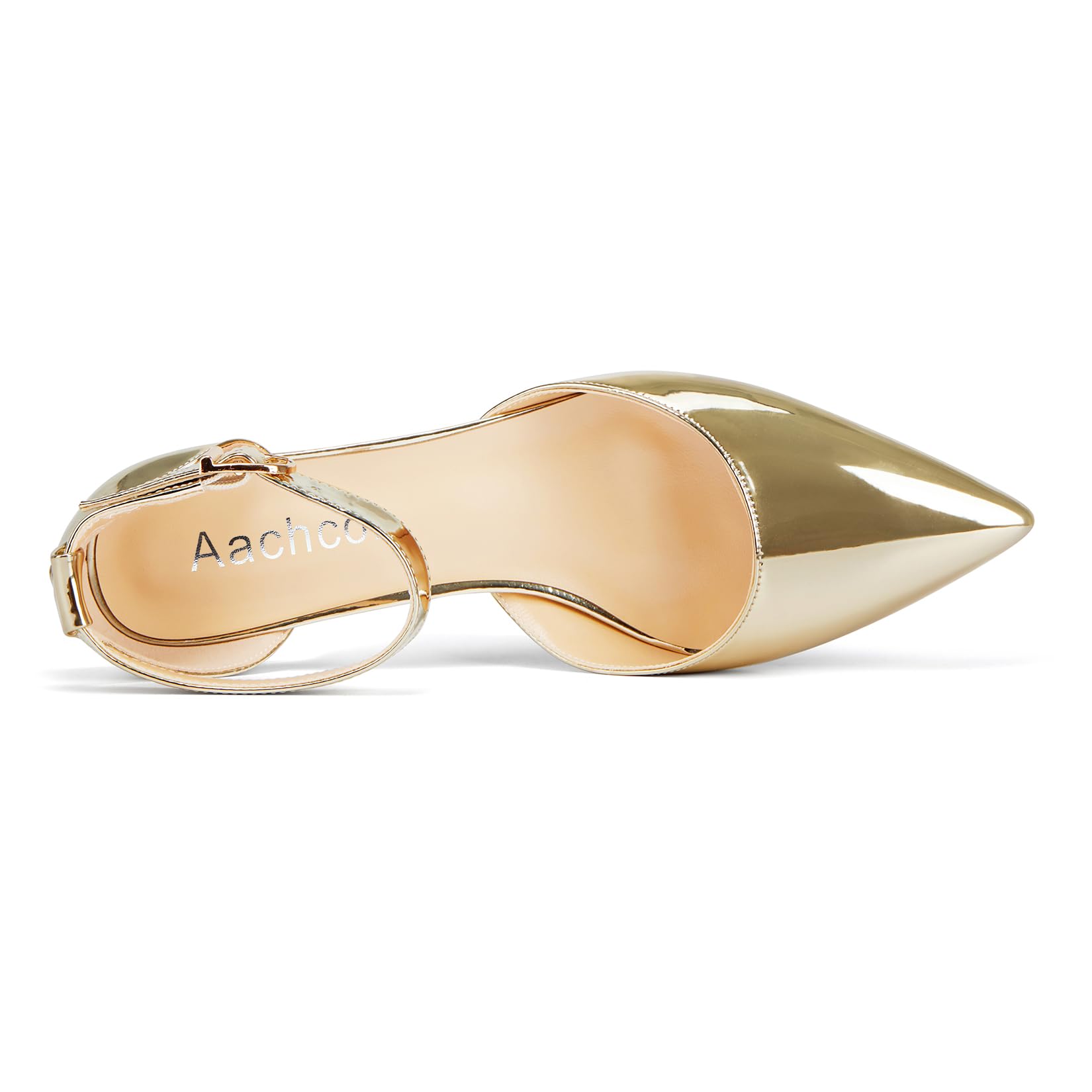 Aachcol Sandalias de tacón bajo con correa de tobillo para mujer, con puntera puntiaguda, zapatos de vestir, fiesta, oficina, boda, 1.5 pulgadas