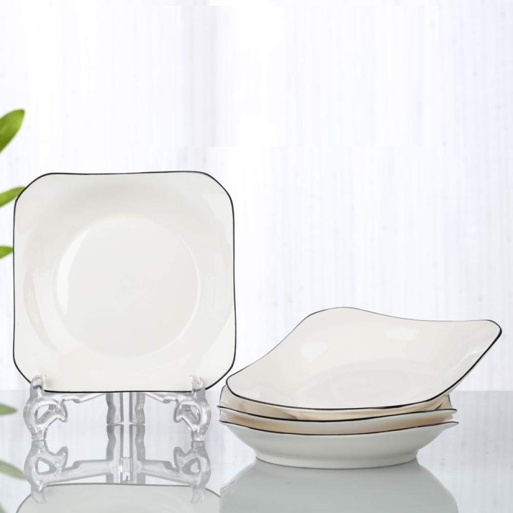 Japoński styl 6-częściowy zestaw głębokich talerzy ceramicznych – nordycka minimalistyczna zastawa stołowa 19 cm małe świeże naczynia z czarną linią do domowej jadalni