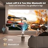 Mini Projector 1080P with 4K Support, 300 ANSI Lumens, Smart Portable Video Projector for Bedroom with WiFi 6 and Bluetooth 5.0, Auto Keystone, 180° Rotatable Design for Home Theater - Image 6