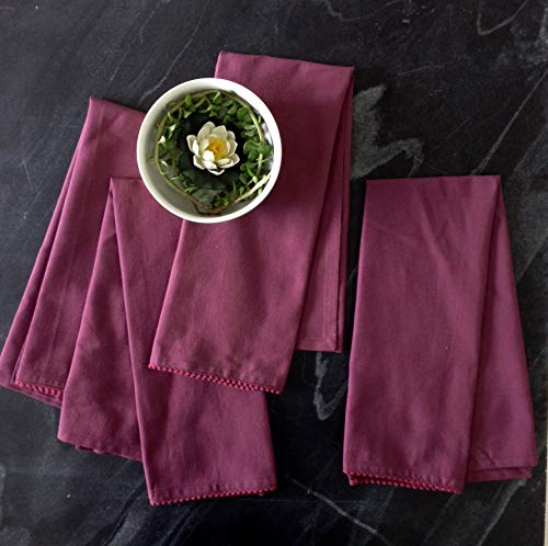 Image of TARAN LIVING Kitchen Towels with Hanging Loop 100% Cotton Solid Kitchen Dish Cloths, Valentine Decor Kitchen Hand Towel Reusuable Dish Towel for Cleaning & Drying 18 inchx 28 inch, Pack of 6 Deep Purple