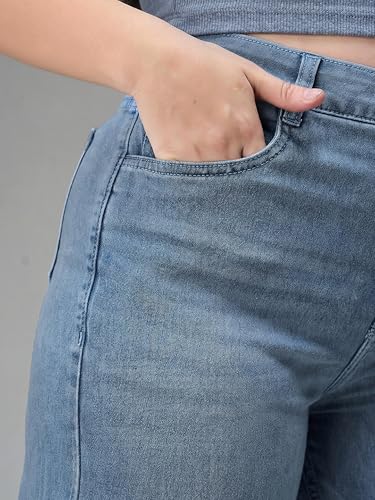 Image of Miss Chase A+ Women's Bootcut High Rise Regular Length Stretchable Denim Jeans