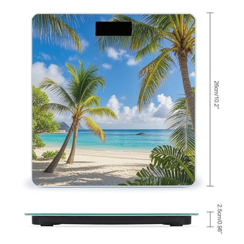 Báscula digital para baño Tropical Palm Tree Hawaii Beach miniatura 2
